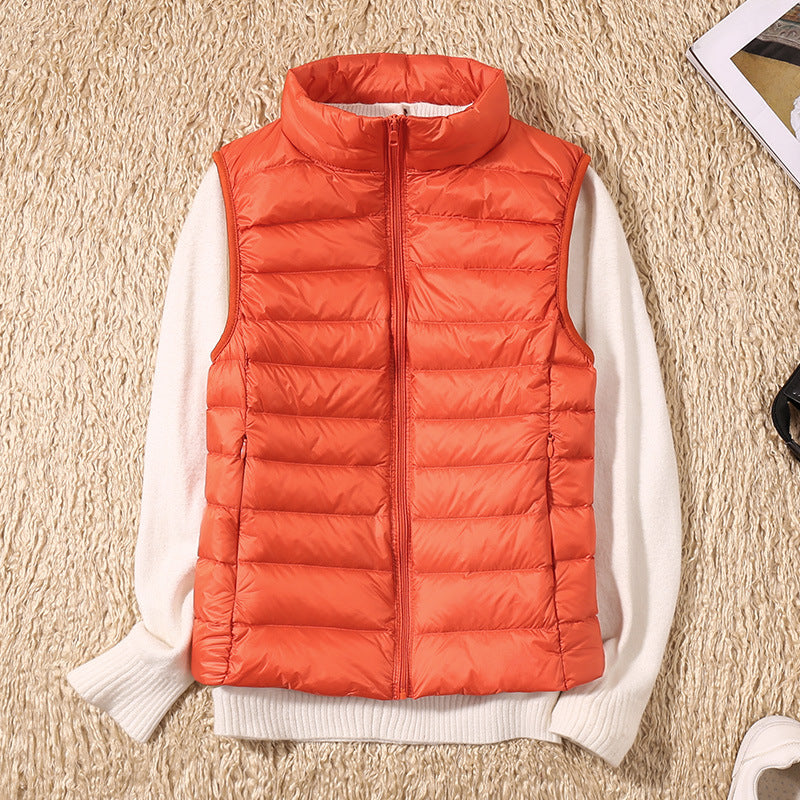 Gilet Femme Hiver Sans Manches Éclair Zippé