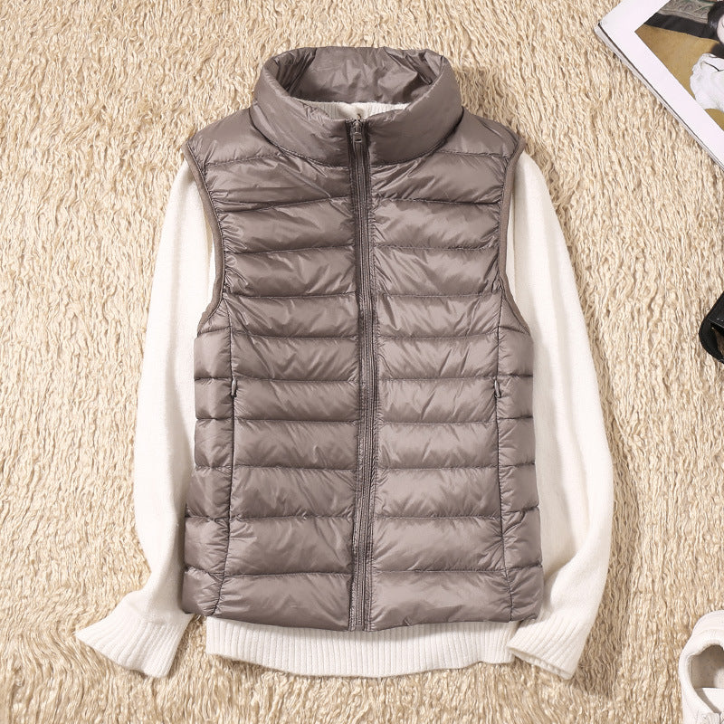 Gilet sans manches doux et élégant pour femme automne