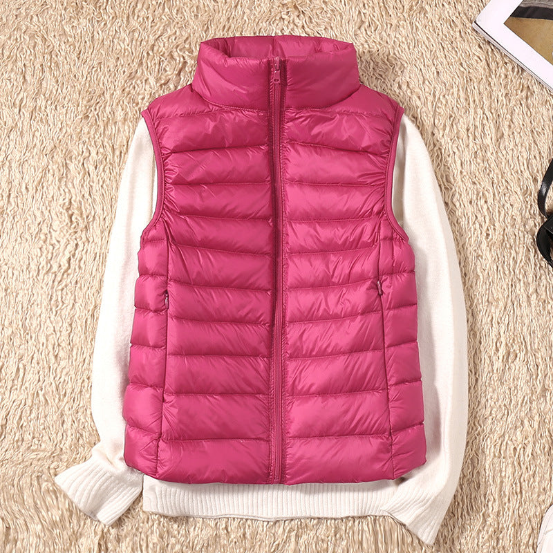 Gilet Femme Hiver Sans Manches Éclair Zippé