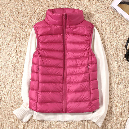 Gilet Femme Hiver Sans Manches Éclair Zippé