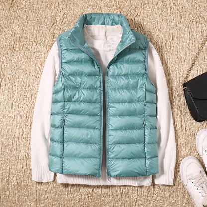 Gilet Femme Hiver Sans Manches Éclair Zippé