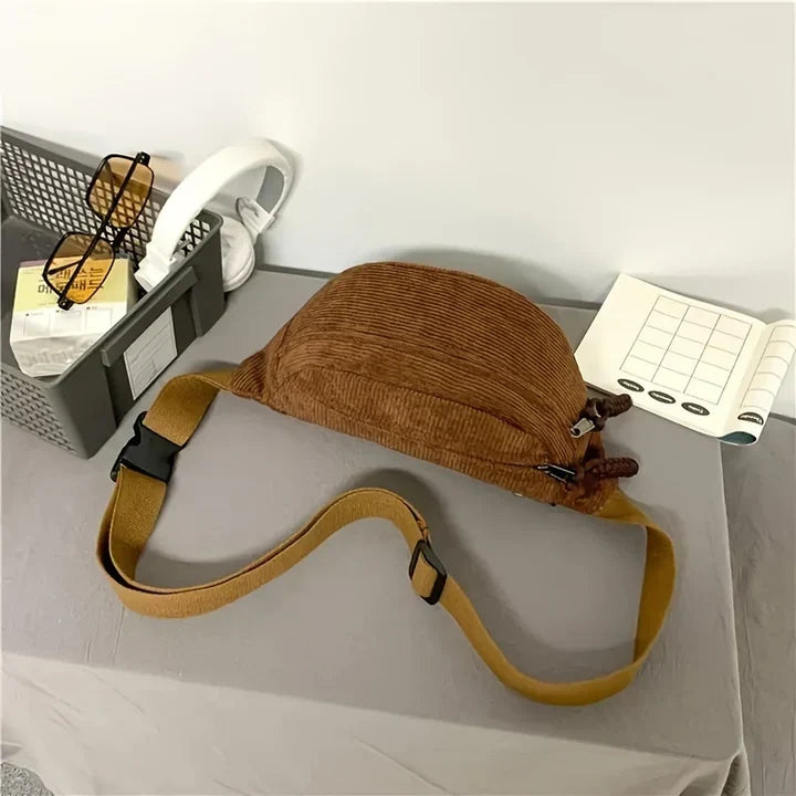 Sac banane Femme Nylon côtelé Bandoulière réglable