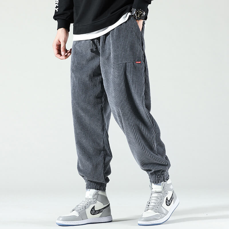 Pantalon Velours Homme Noir Élégant