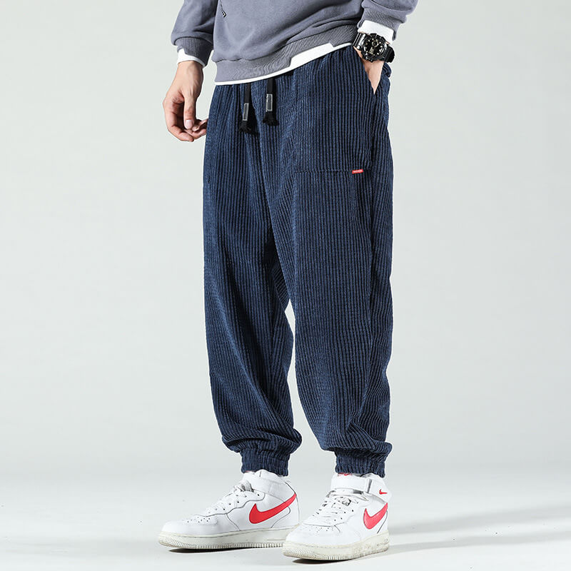 Pantalon Velours Homme Noir Élégant