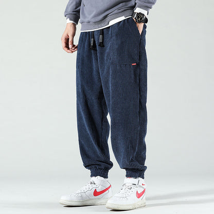 Pantalon Velours Homme Noir Élégant