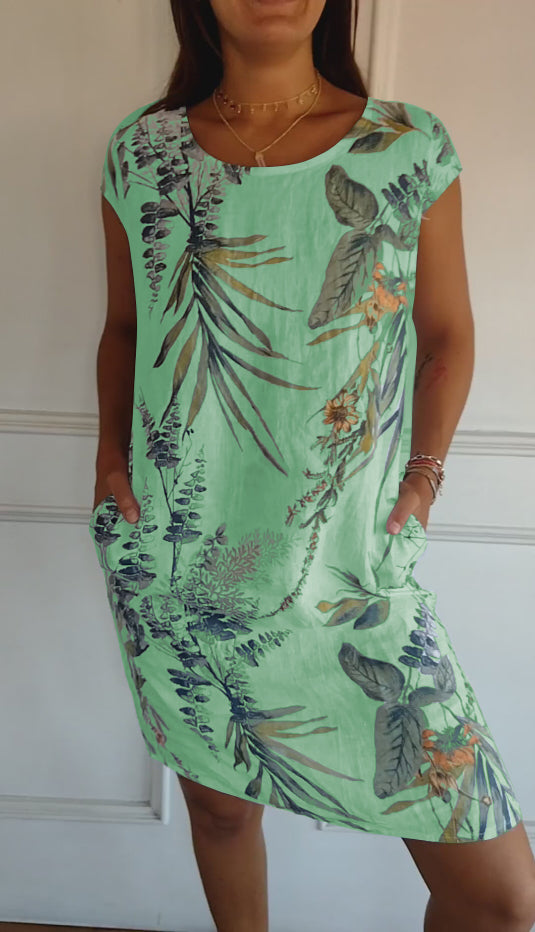 Robe Été Décontractée imprimée Fleurs pour Femme