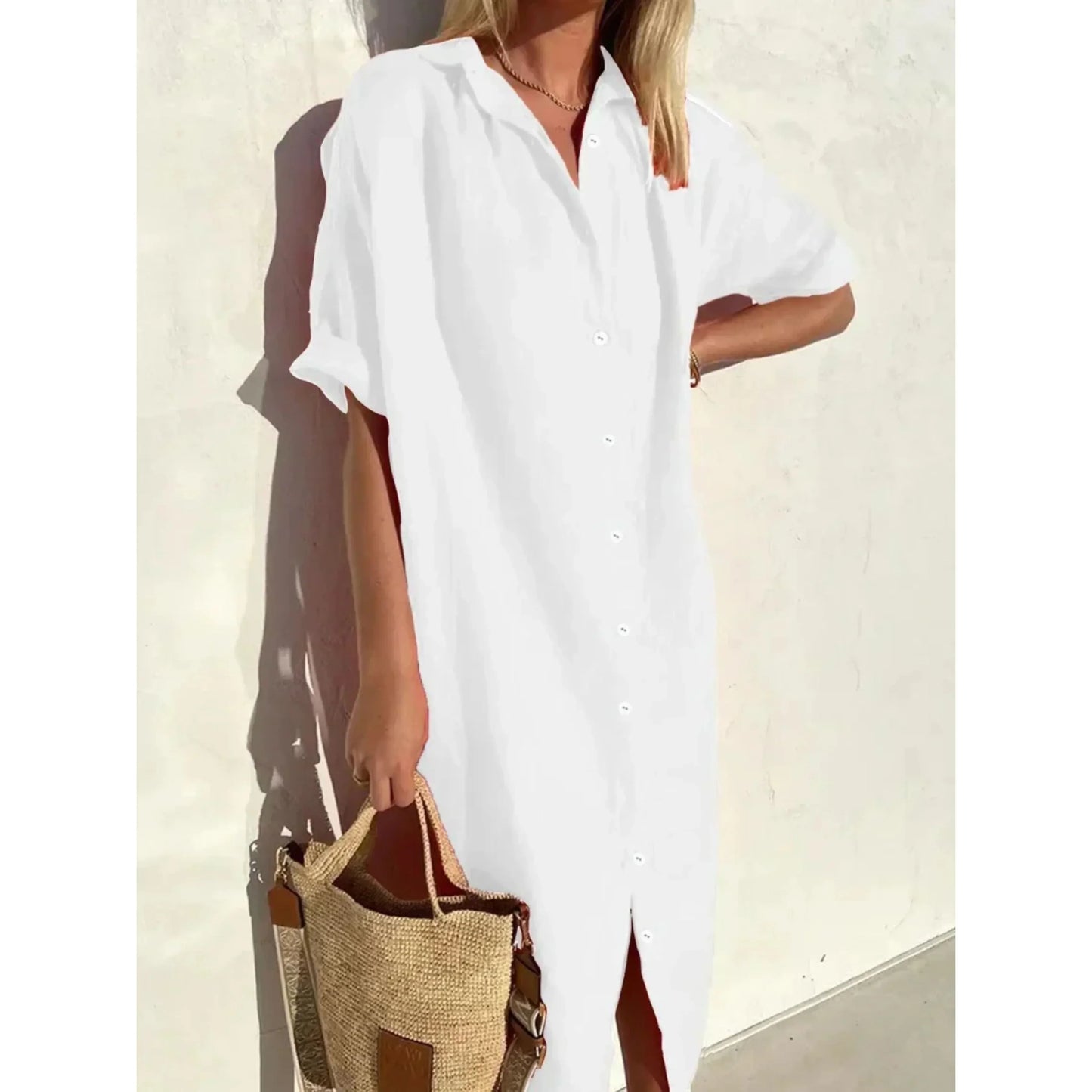 Robe Femme Confortable à Manches Bouffantes