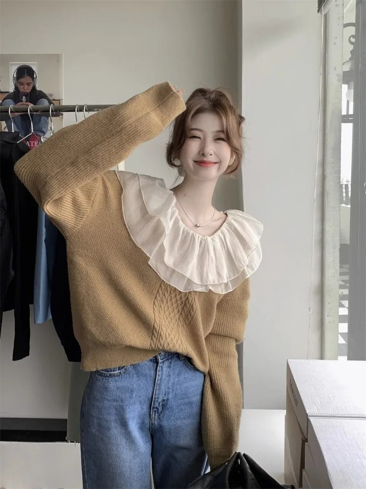 Pull Femme Manches Longues en Laine Douce Élégant - PanierRoyale
