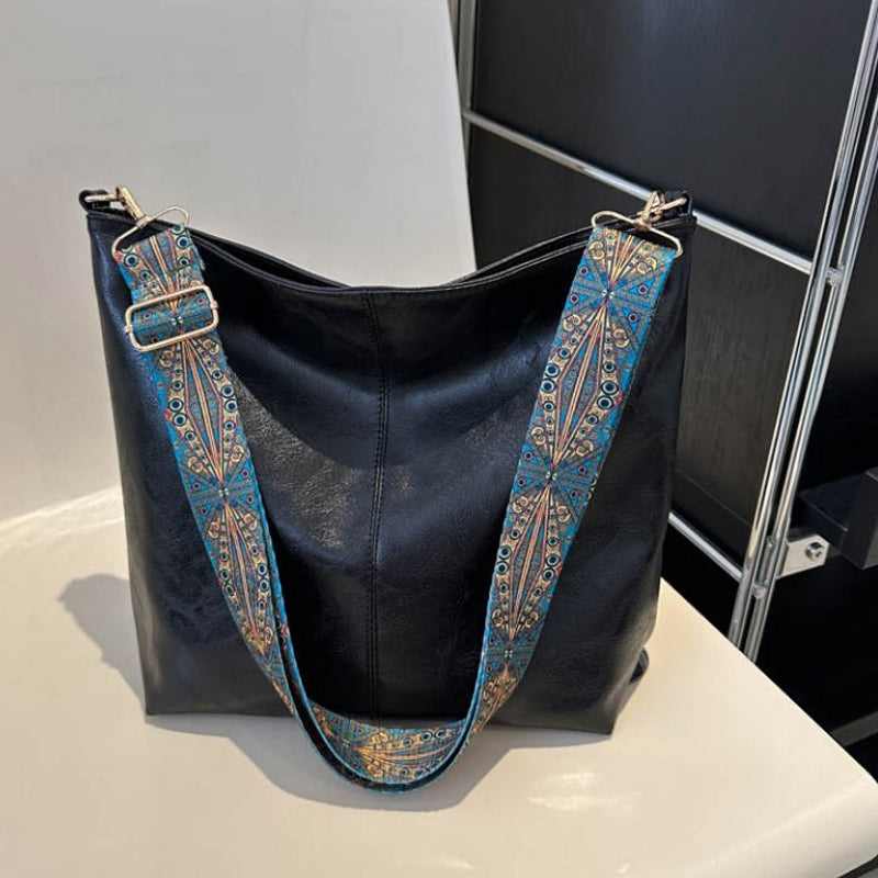 Sac Épaule Femme Cuir Imité Compact avec Fermeture Éclair