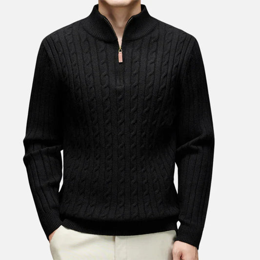 Pull Homme Zippé Col Polo Chaud et Élégant - PanierRoyale