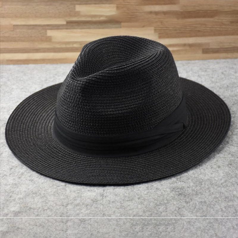 Chapeau Panama Brun Authentique à Ruban Noir Élégant