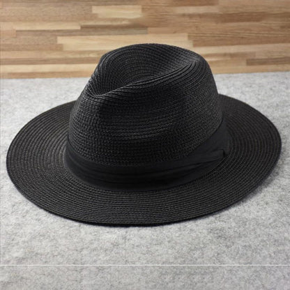 Chapeau Panama Brun Authentique à Ruban Noir Élégant