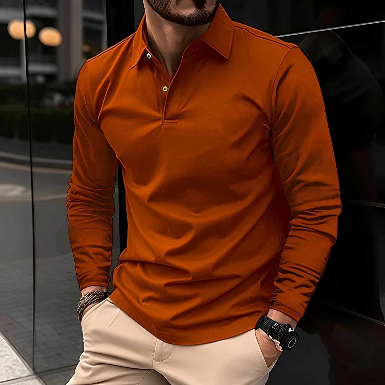 Polo Homme Classique Manches Longues pour Every Day - PanierRoyale