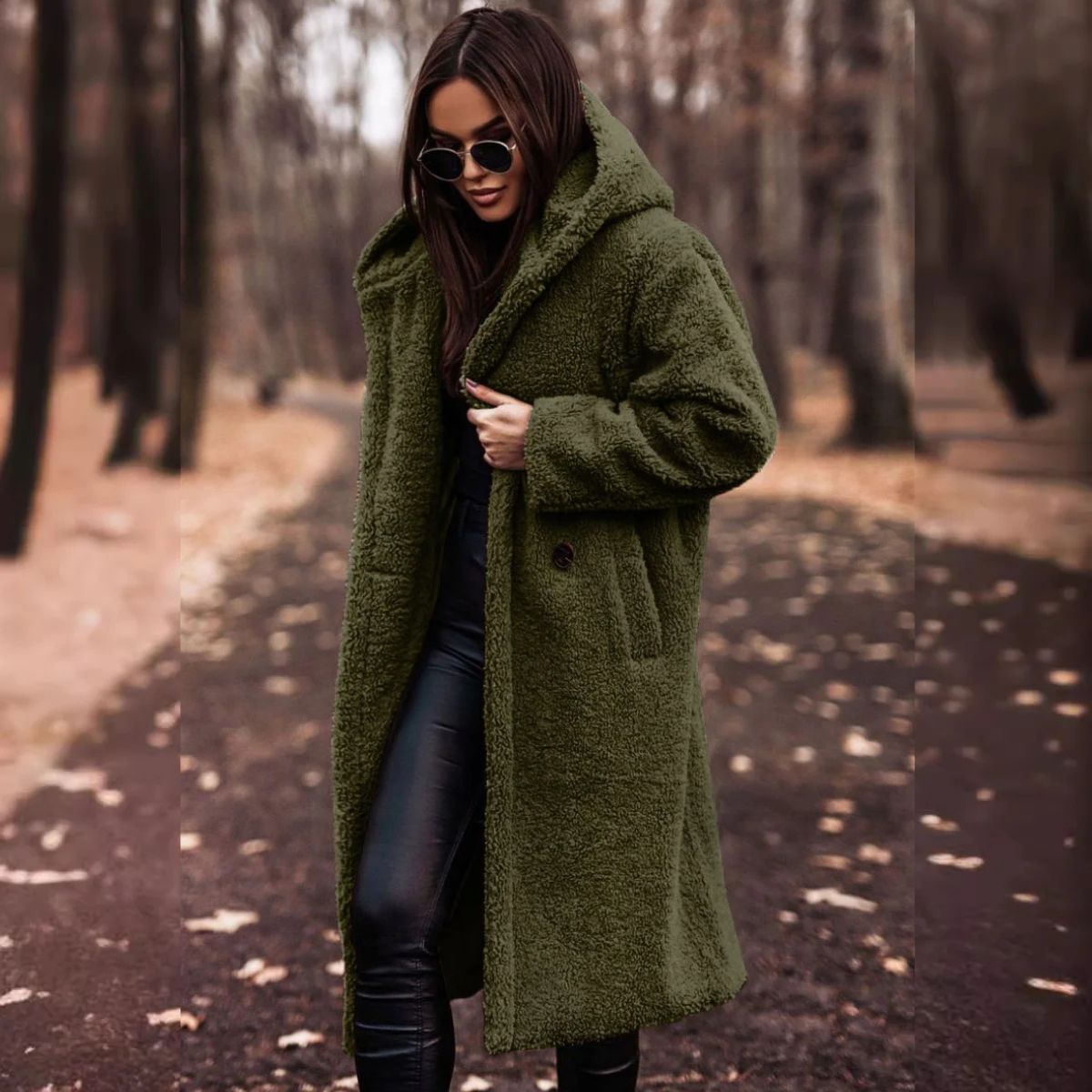 Manteau Femme Hiver Chic - Veste Élégante avec Capuche et Fermeture Éclair