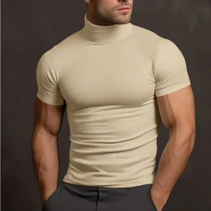 T-Shirt Homme Décontracté Col Roulé Taille Parfaite - luxestyle