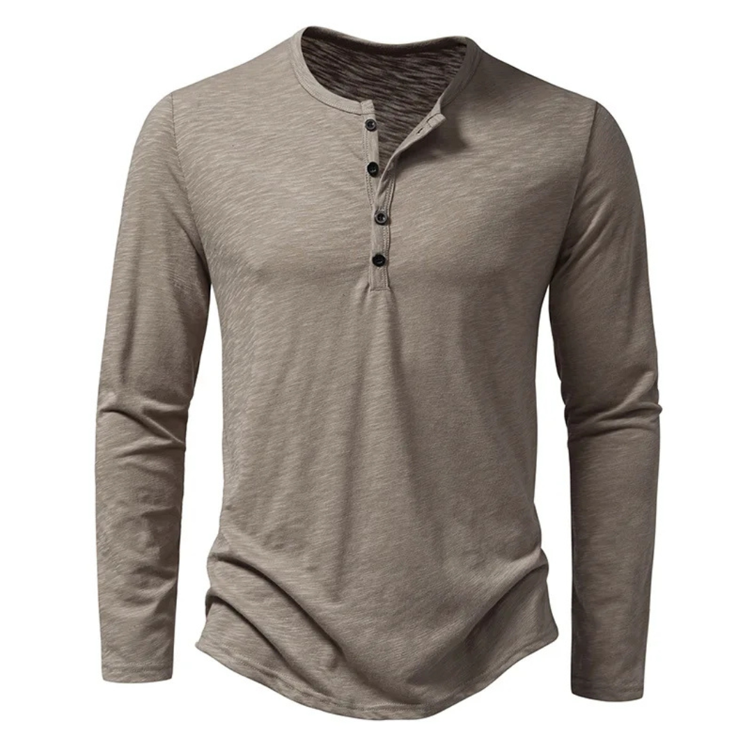 T Shirt Homme Slim Fit Manche Longue Noir Élégant