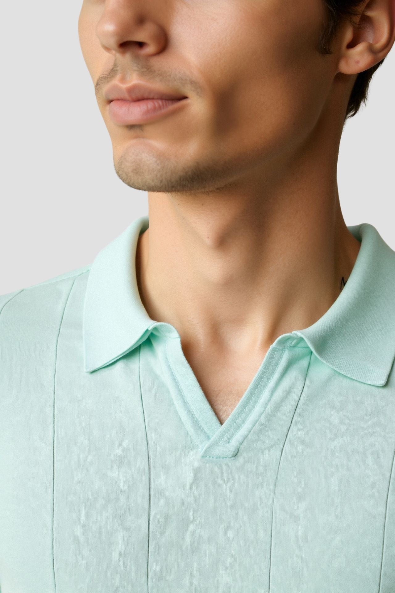 Chemise Polo Retro Vert Menthe