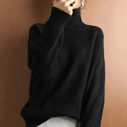 Pull Femme Col Rond en Laine Douce Brun