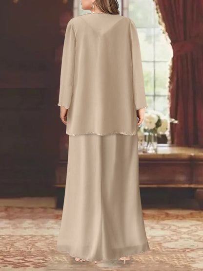 Robe Longue Femme Paillettes Col V Manches Longues avec Veste