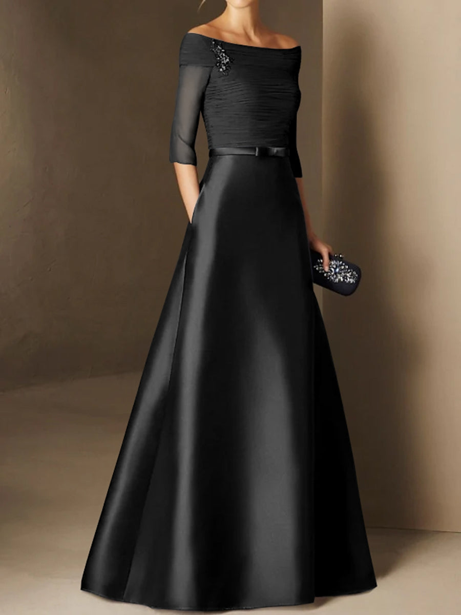 Robe Longue Soirée Noire Élégante Dos Nudé - PanierRoyale