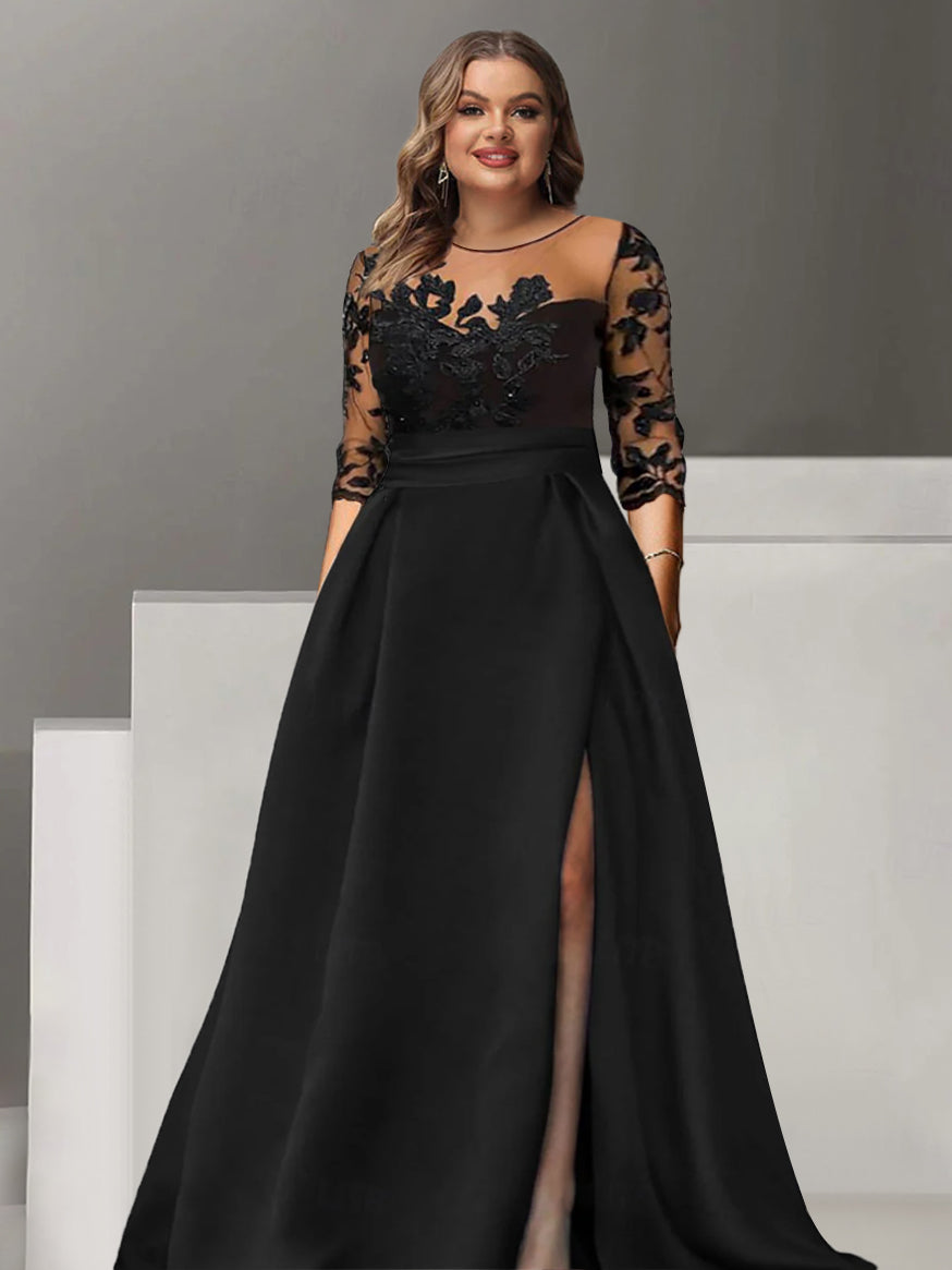 Robe Soirée Grande Taille Fleurs Élégante pour Femme