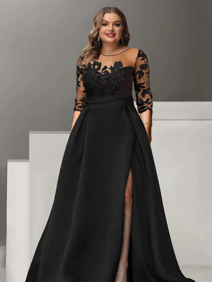 Robe Soirée Grande Taille Fleurs Élégante pour Femme