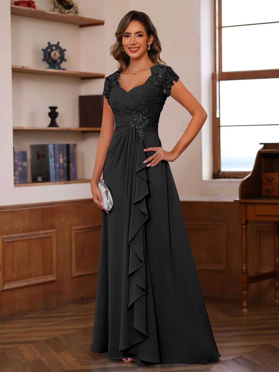 Robe de Soirée Chic Manches Courtes pour Femme - PanierRoyale