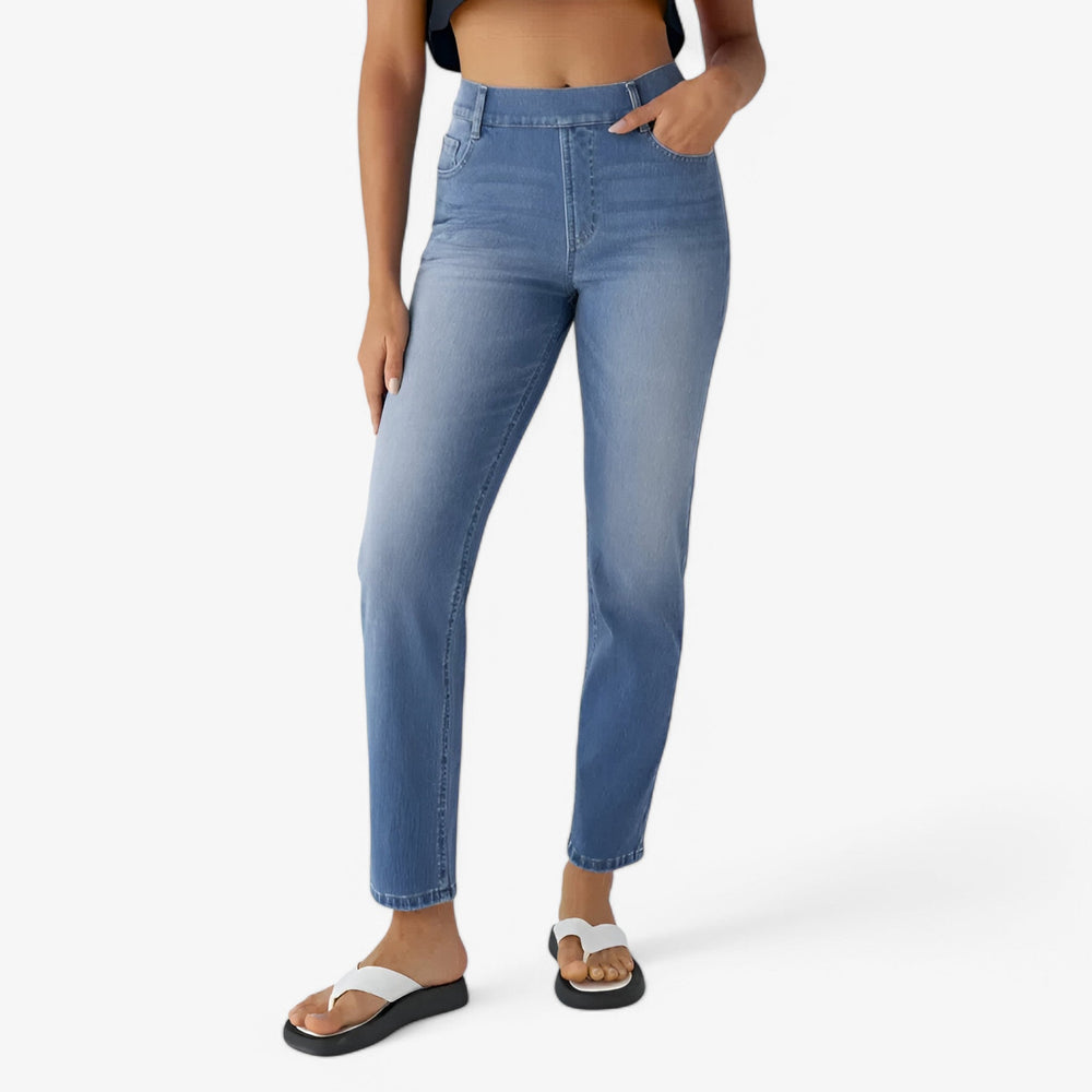 Pantalon Jeans Taille Haute Slim Fit
