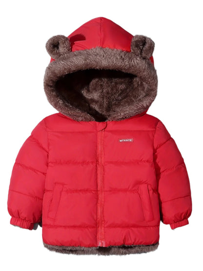 Veste Enfant Hiver Doublée Fourrure Synthétique Noir