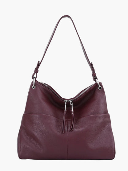 Sac Besace en Cuir Doux à Fermeture Éclair - BerlinGlamour