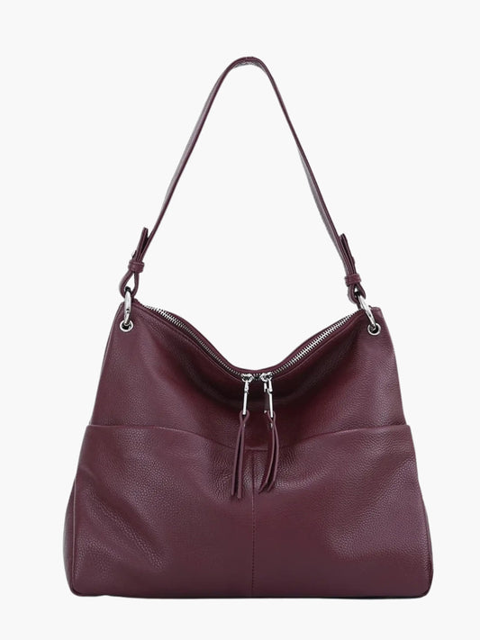 Sac Besace en Cuir Doux à Fermeture Éclair - BerlinGlamour
