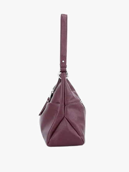 Sac Besace en Cuir Doux à Fermeture Éclair