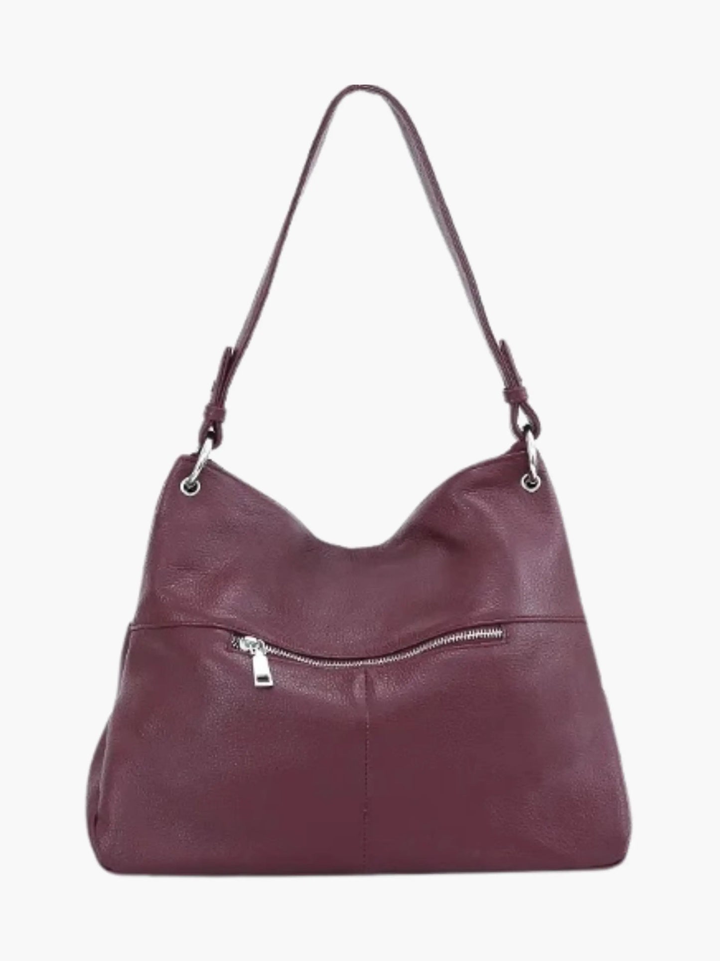 Sac Besace en Cuir Doux à Fermeture Éclair