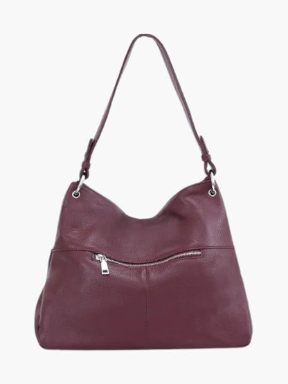 Sac Besace en Cuir Doux à Fermeture Éclair