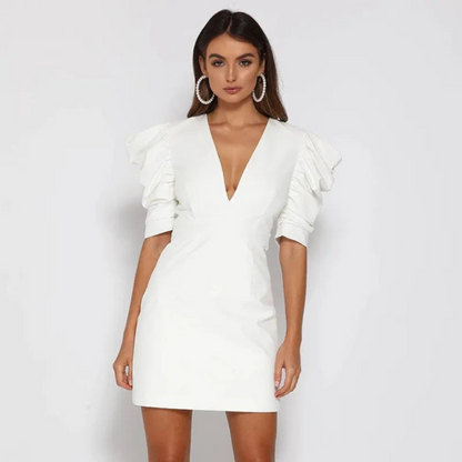 Robe Femme Élégante Col V Manches Amples