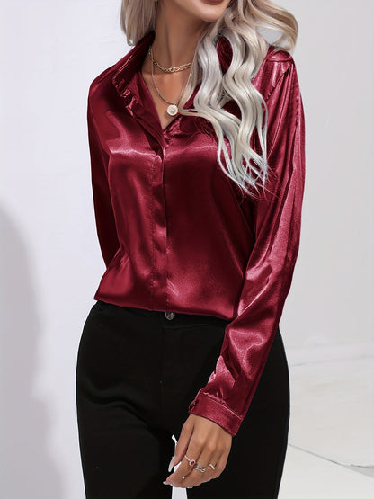 Chemise Femme en Soie Élégante Manches Longues