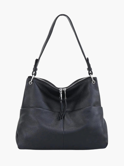 Sac Besace en Cuir Doux à Fermeture Éclair
