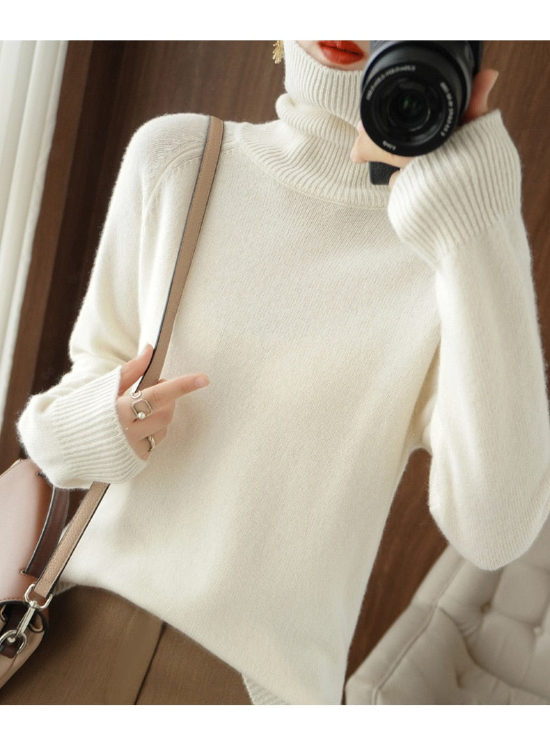 Pull Femme Chic en Laine Douce et Chaud