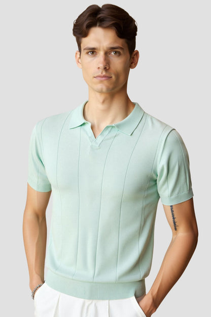 Chemise Polo Retro Vert Menthe