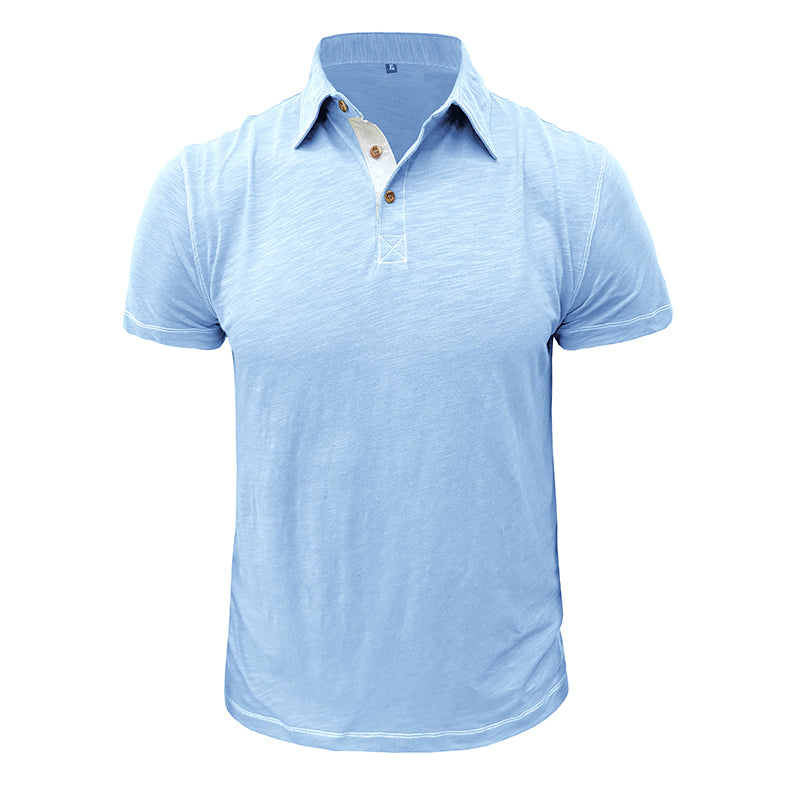 Polo Homme Marine Manches Courtes Décontracté - PanierRoyale