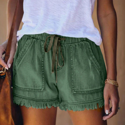 Short Féminin Casual | Tissu Solide Taille Relaxe