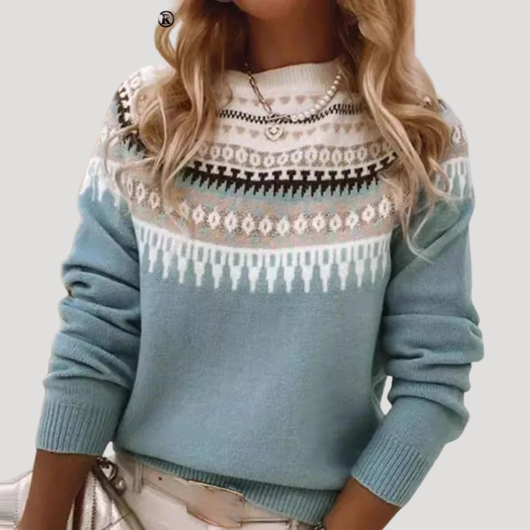 Pull Femme Tricoté Motif Fleuri Printemps