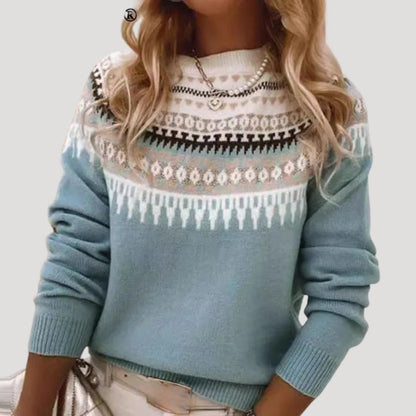 Pull Femme Tricoté Motif Fleuri Printemps