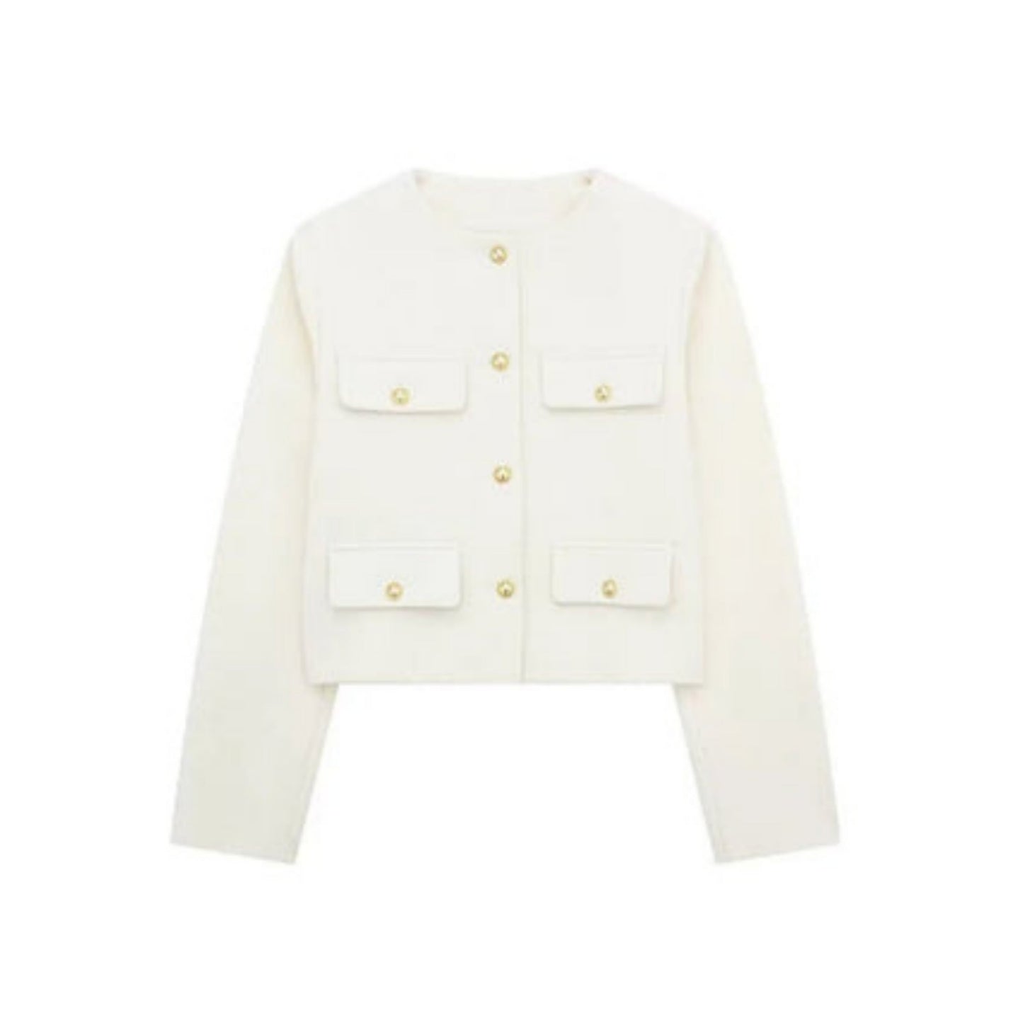 Veste Femme Chic en Taille Avec Boutons Dorés