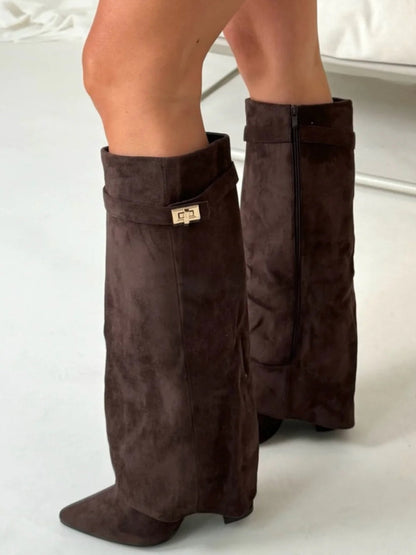Bottes Femmes Hauts Mollets à Fermeture Éclair