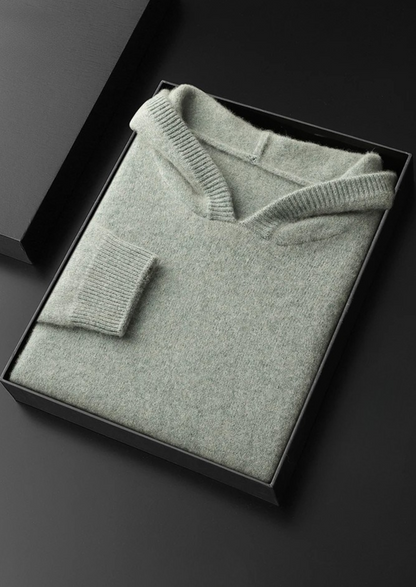 Pull Homme Hiver en Laine Épaisse Brun Chaud