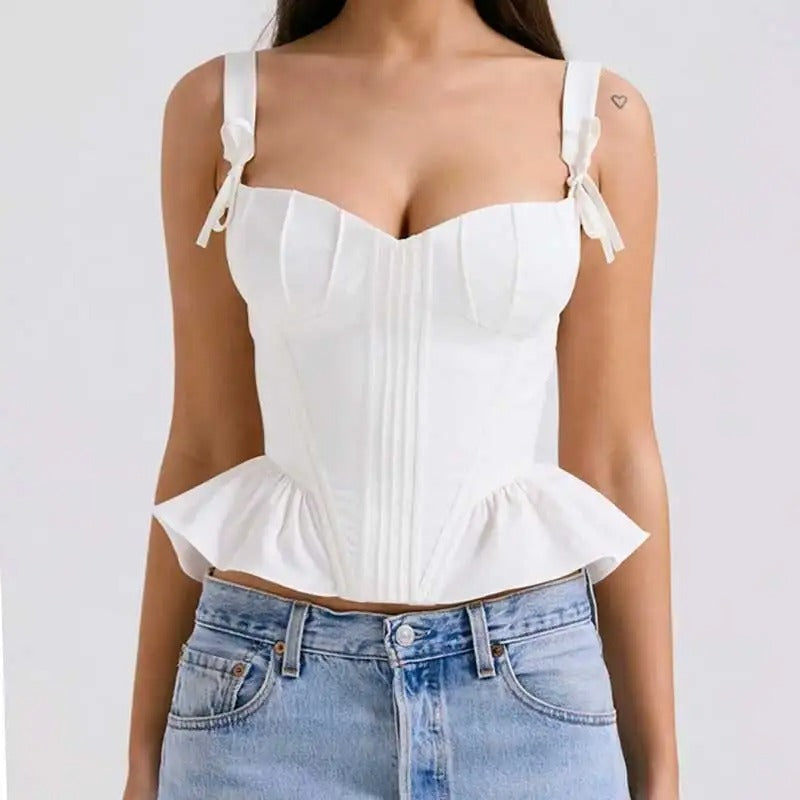 Corset Femme Séducteur avec Lacets Décolleté Profond - PanierRoyale
