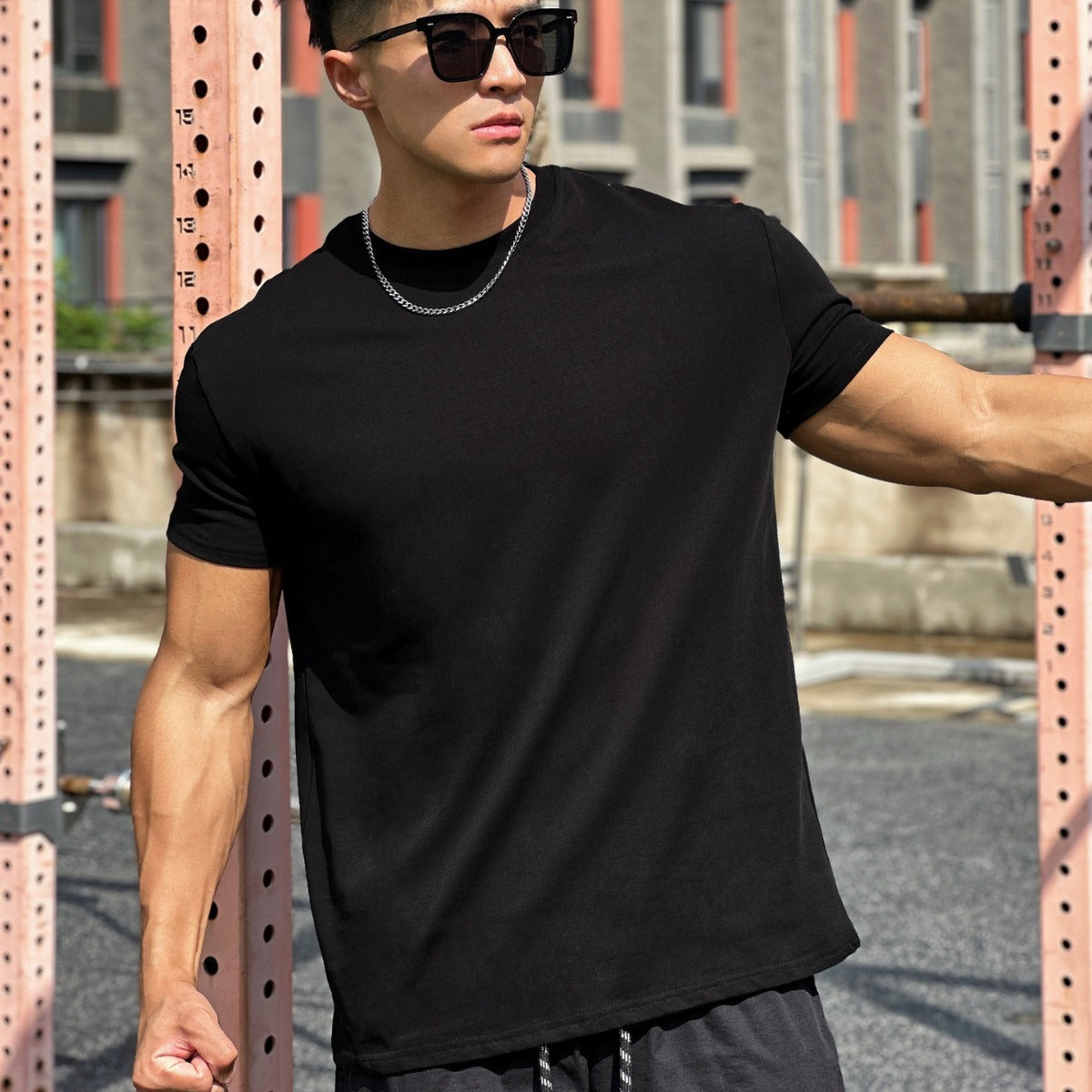 T-Shirt Homme Sport Coton Manches Courtes Respirant