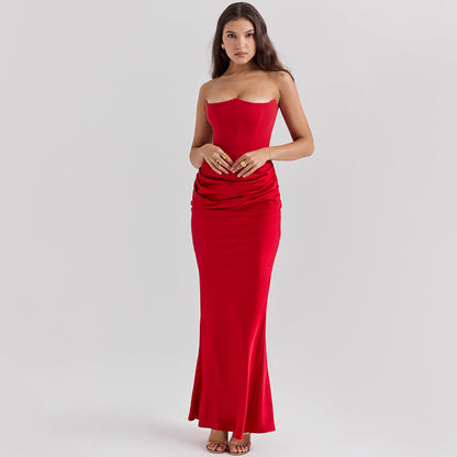 Robe de Soirée Féminine Noire Longue Dos Nu