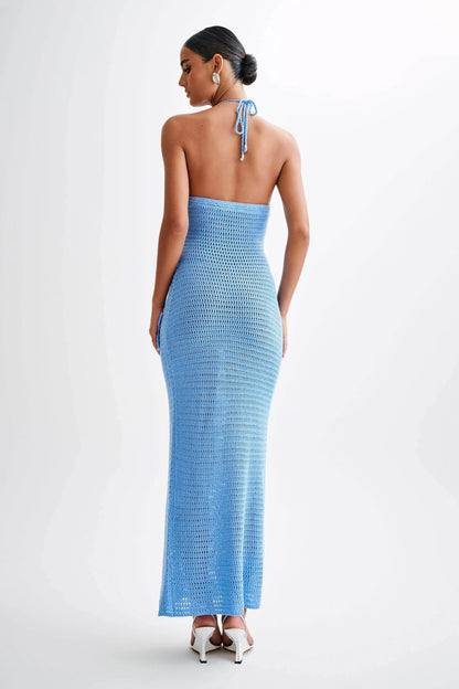 Robe Maxi Femmes à Fleurs avec Col en V